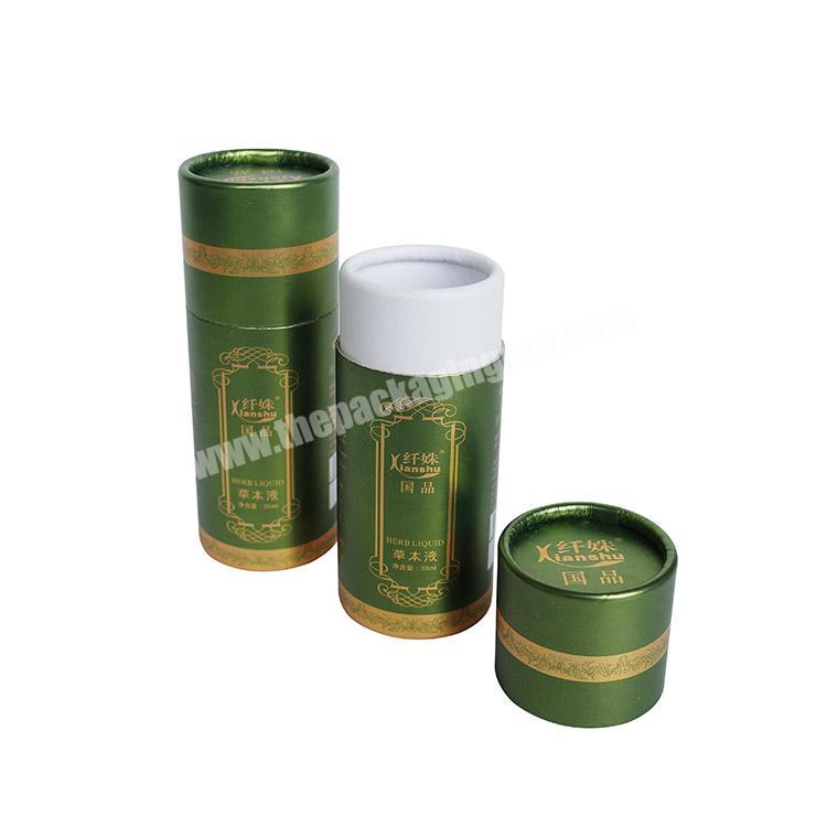 Biodegradable Custom Green Cardboard Paper Tube with Logo Hot Stamping