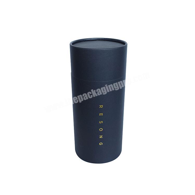 Biodegradable Food Grade Custom Round Paper Food Packaging Black Gold Printed Cylinder Paper Box factory