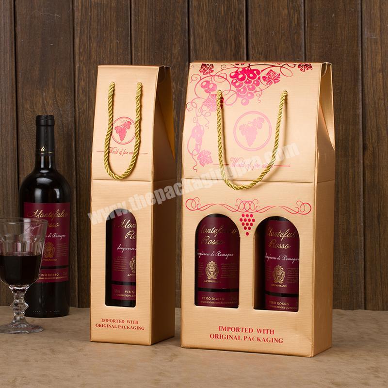 Colorful corrugated wine gift boxes hardcover champagne flute gift box for single bottle and two bottles factory