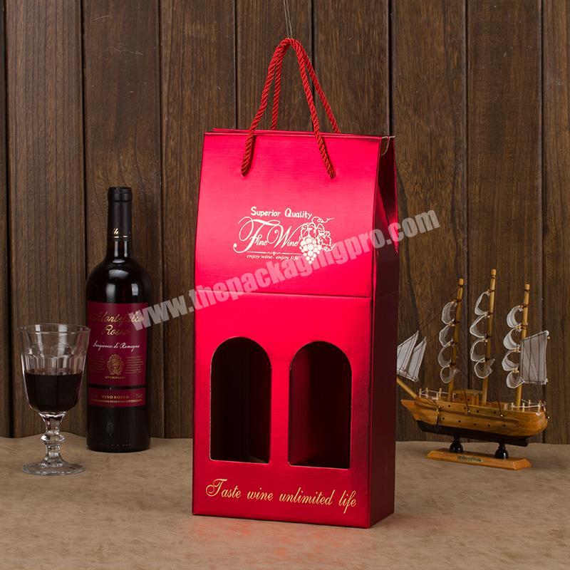 personalize Colorful corrugated wine gift boxes hardcover champagne flute gift box for single bottle and two bottles