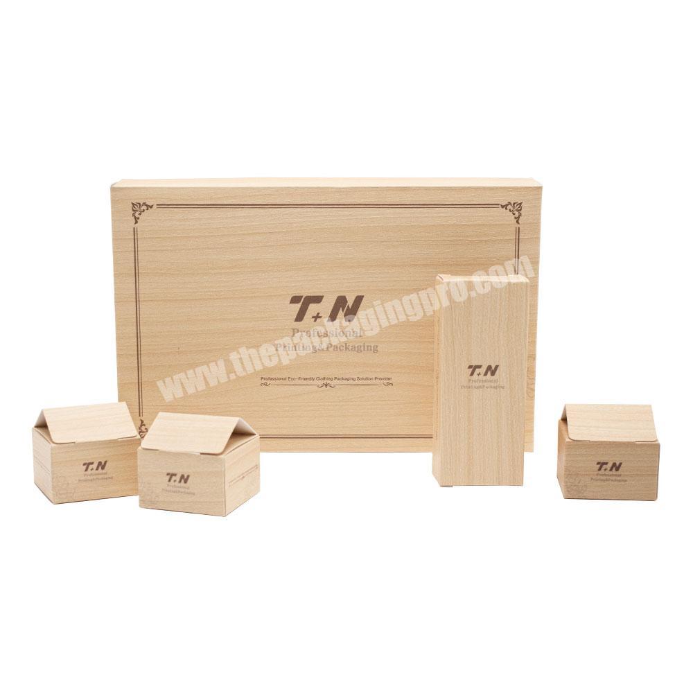 Custom Biodegradable Decorative Grain Paper Modern Lid and Bottom Box Packaging Boxes with Logo