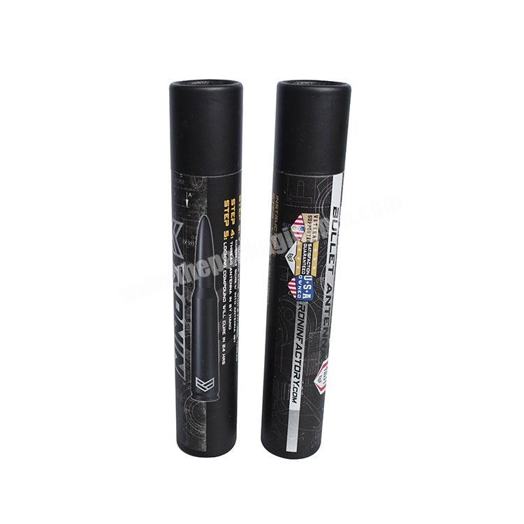 Custom Brand Delicate Small Black Cool Paper Tube Cardboard Round Box for Bullet Antenna
