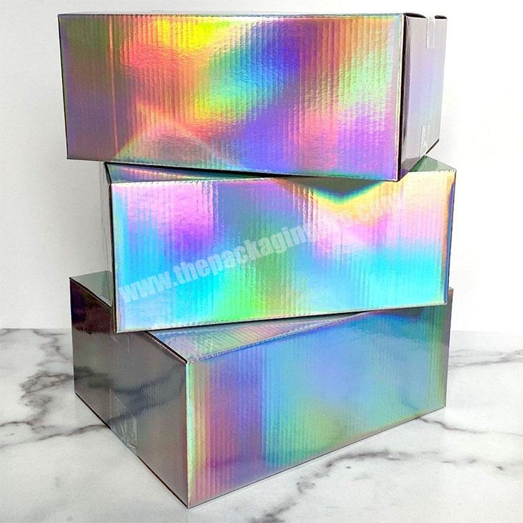 Custom Large Top Lid Rainbow Shipping Flat Corrug Cardboard Container Products Water Proof  Paper Shipping Boxes factory