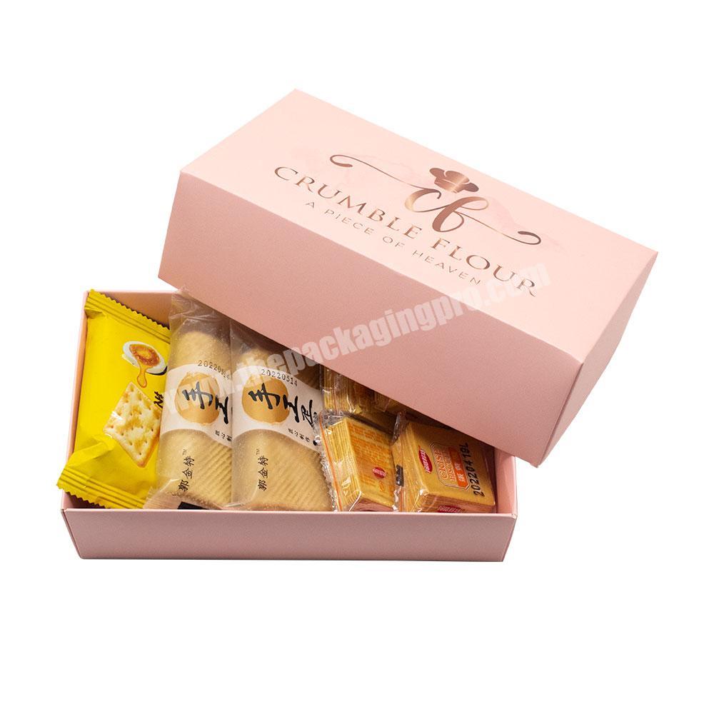 Custom Logo Color printed Food Grade Recyclable Cardboard Lid and Bottom packaging Gift box for cookie