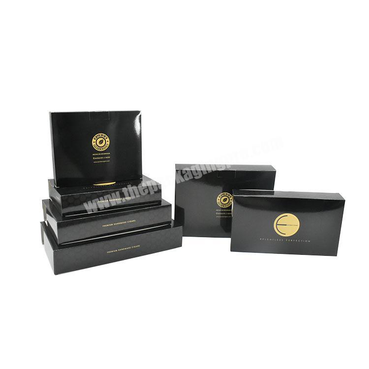 Custom Logo Glossy Black Luxury Clothing Packaging Box Folding Gift Garment T Shirt Box Women Clothing Packaging Box