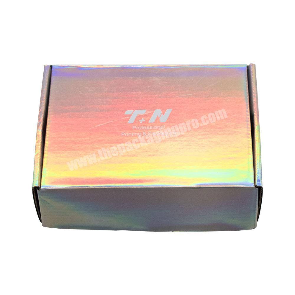 Custom Logo Holographic Paper Packaging Boxes Printing Corrugated Paper Cardboard Shipping Mailer Box factory