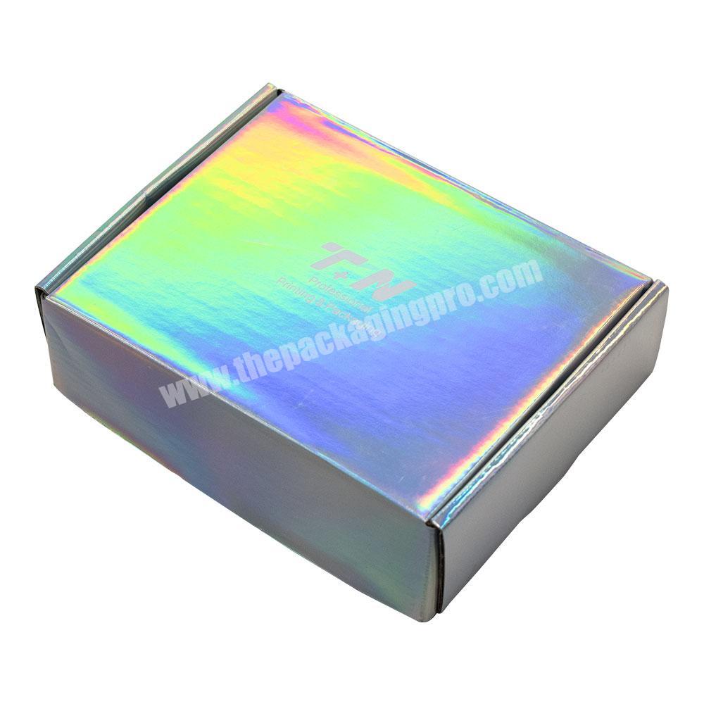 Custom Logo Holographic Paper Packaging Boxes Printing Corrugated Paper Cardboard Shipping Mailer Box manufacturer