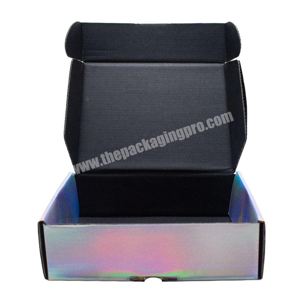 personalize Custom Logo Holographic Paper Packaging Boxes Printing Corrugated Paper Cardboard Shipping Mailer Box