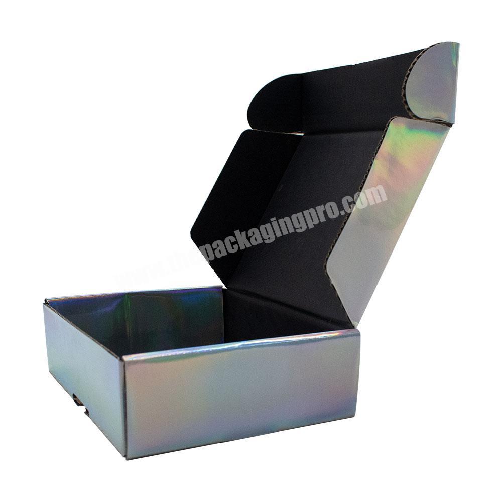 custom Custom Logo Holographic Paper Packaging Boxes Printing Corrugated Paper Cardboard Shipping Mailer Box 