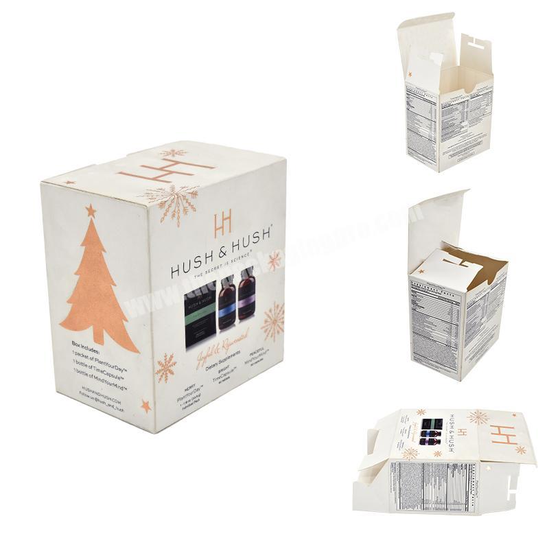 Custom Logo and Pattern Body Health Product Packing Carton with Reverse Tuck End Structure