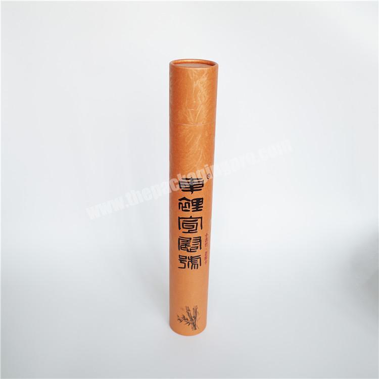 Custom Printed Paper Tube Orange Round Paper Packaging Cylinder Gift Boxes Craft Paper Box With Lids