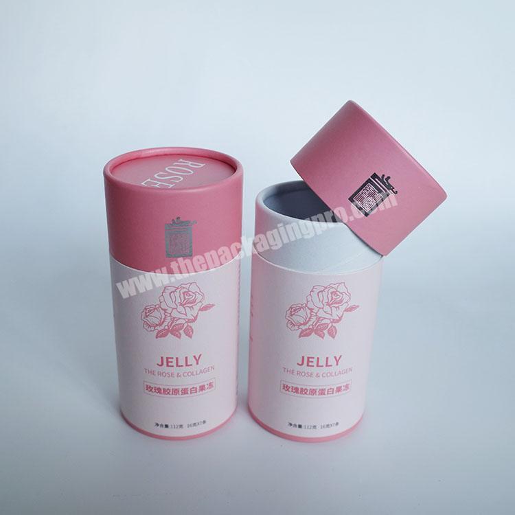 Custom Round Paper Packaging Pink 100ml  Lotion Bottle Paper Tube Package Cylinder Packaging