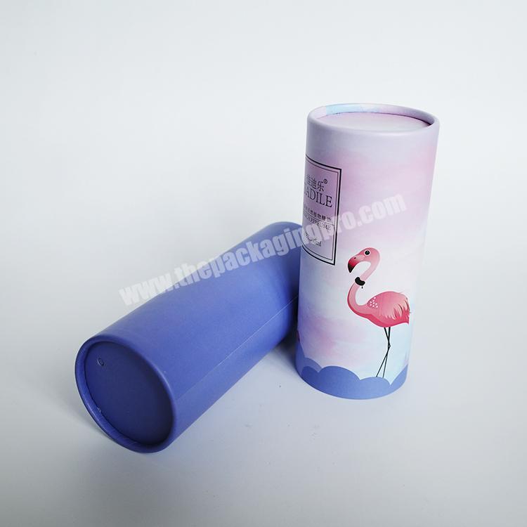 Custom Size Gradient Blue Pink Paper Tube Packaging Cosmetics Cylinder Packaging Tube Box