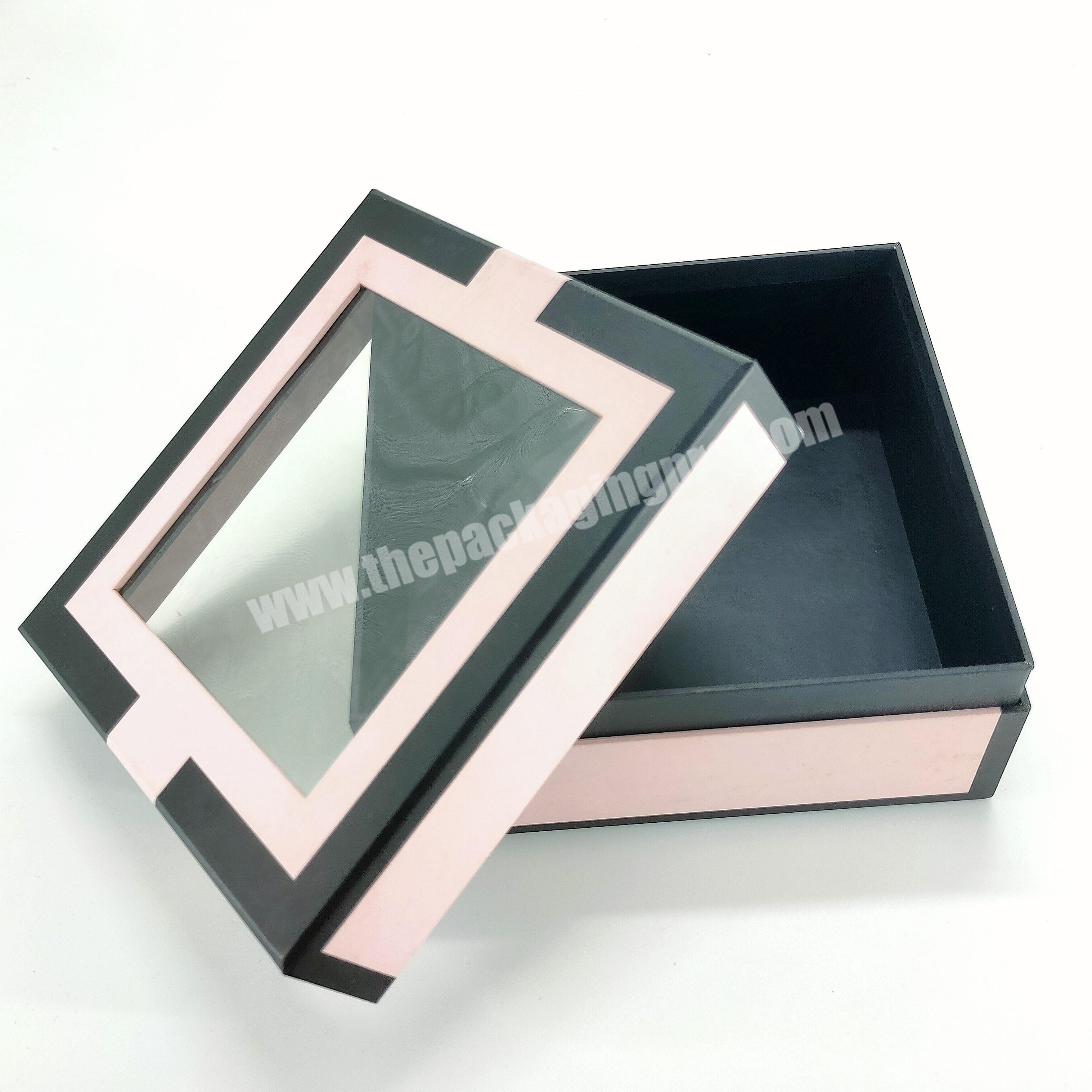 Custom cardboard paper packaging magnetic gift box with ribbon