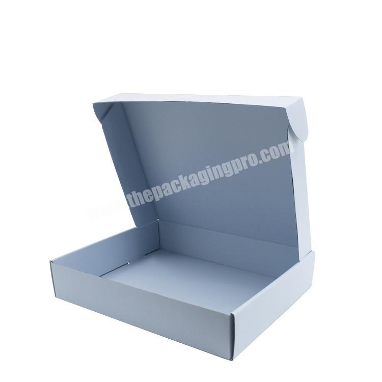 Custom double side printed corrugated cardboard mailer box blue carton flat shipping boxes