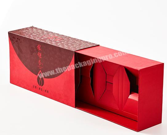 Custom  hot selling red paper box food packaging box with paper divider
