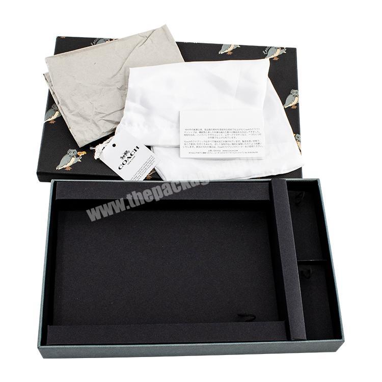Custom logo black lid and base T shirt packaging box gift clothing Paper Boxes