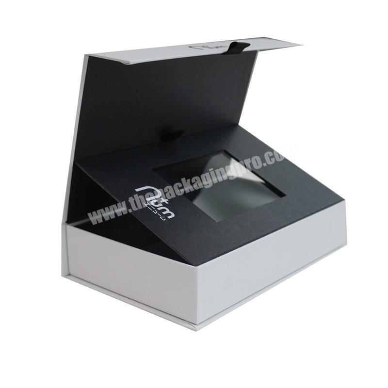 Custom new design phone case packaging electronic gift box with PVC clear window