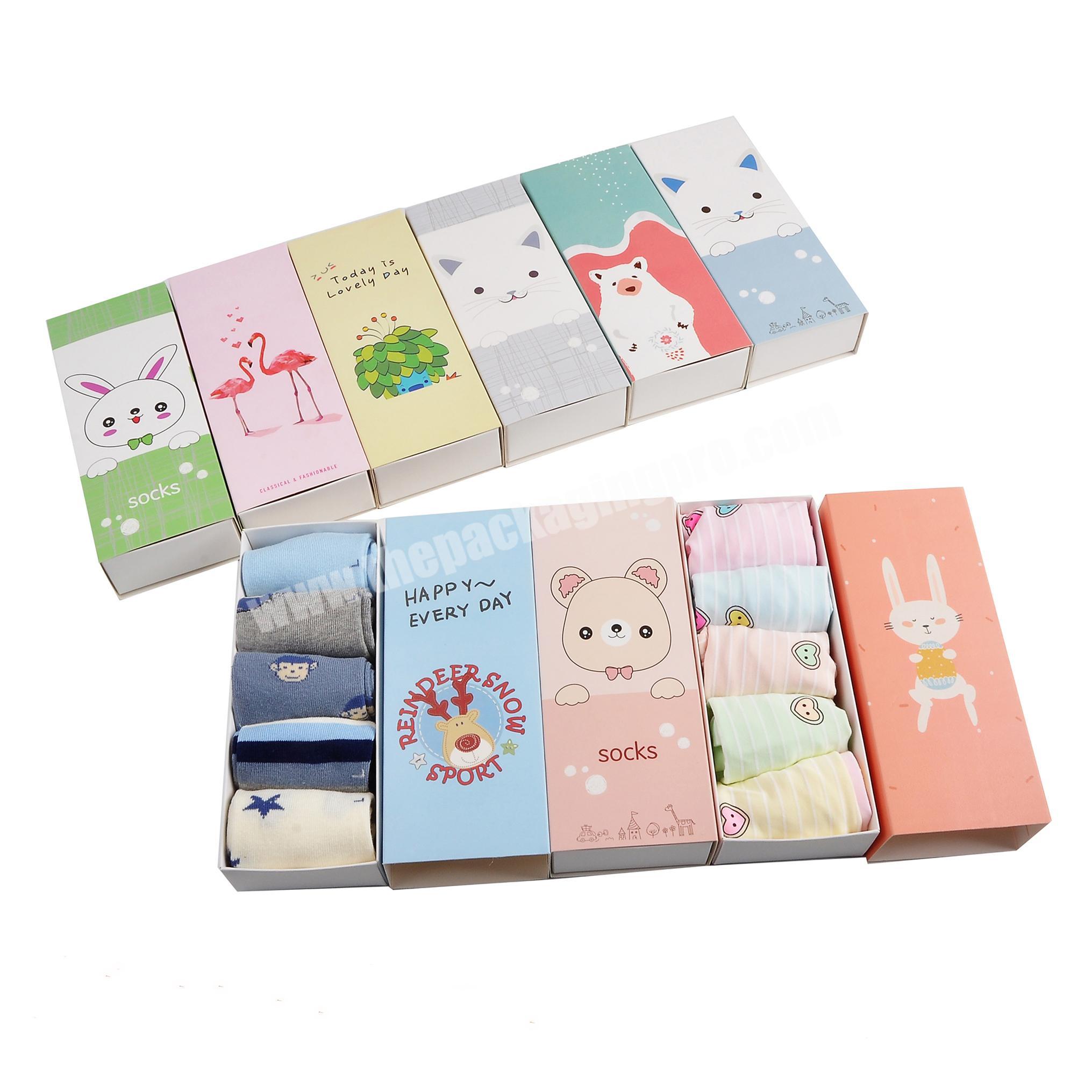 Custom printed cardboard apparel paper sock packaging boxes