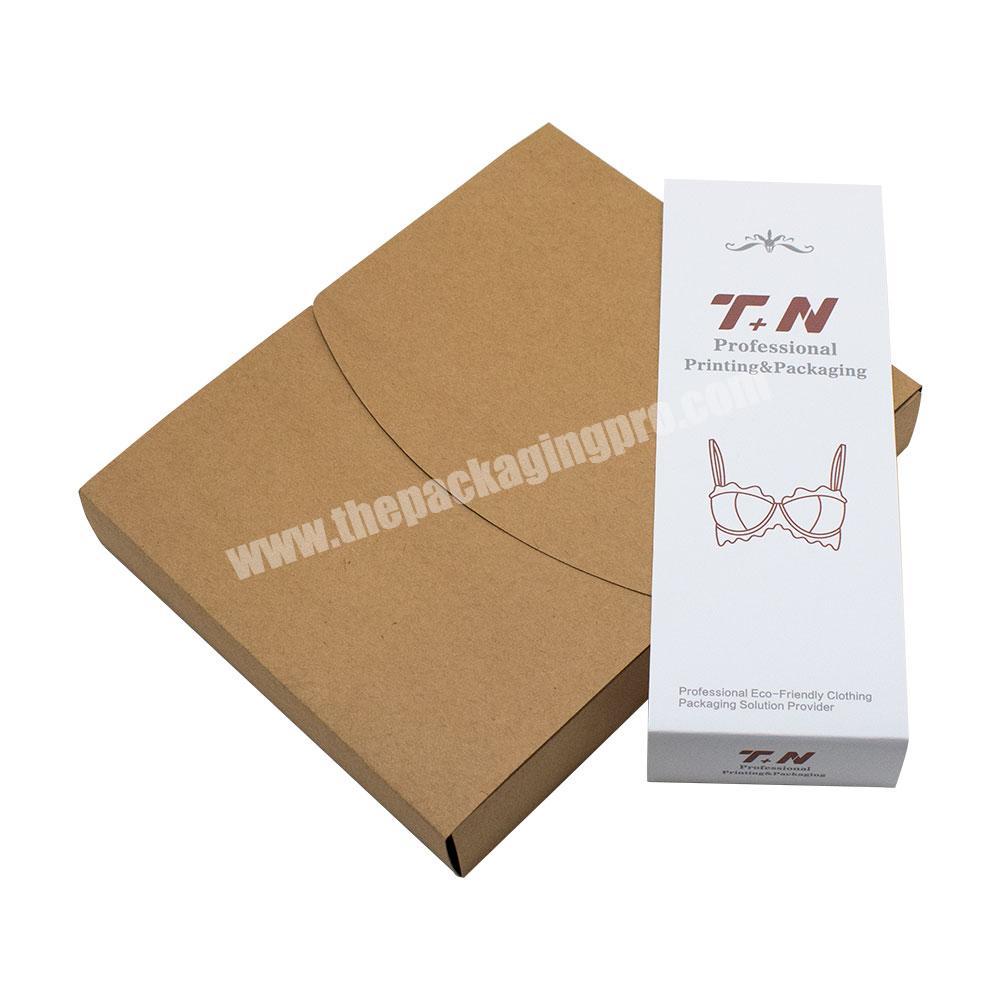 Customize recycled High Quality custom printing logo folding kraft paper womens underwear packaging paper box