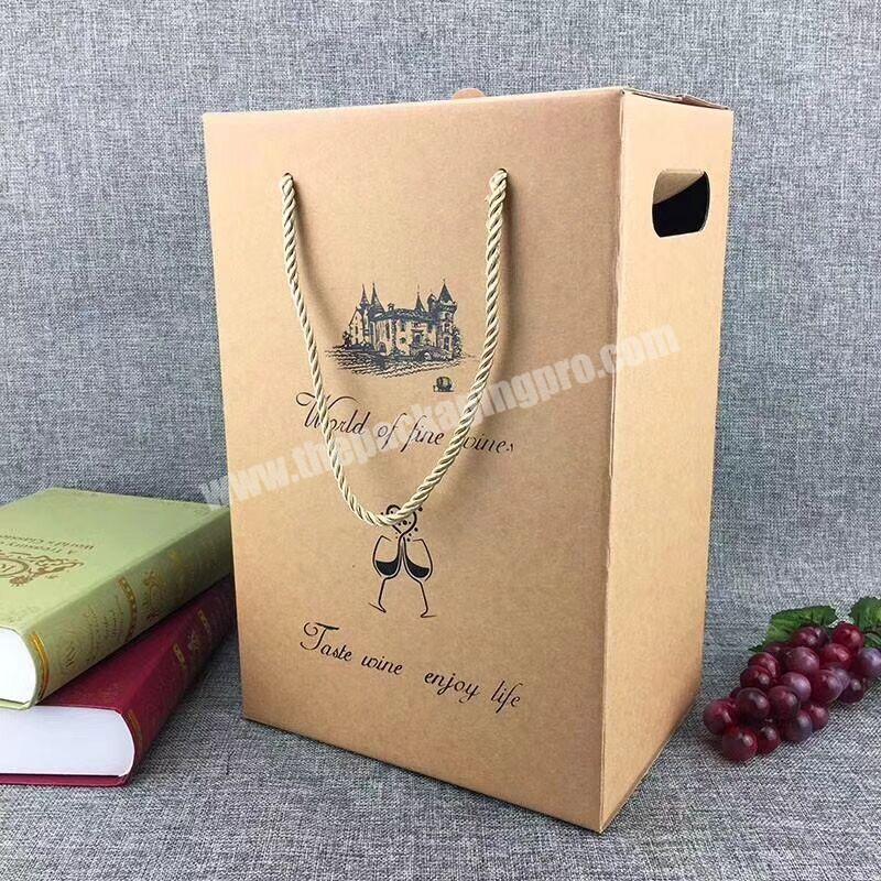 Customized logo acceptable hardcover champagne flute gift box corrugated wine gift boxes factory