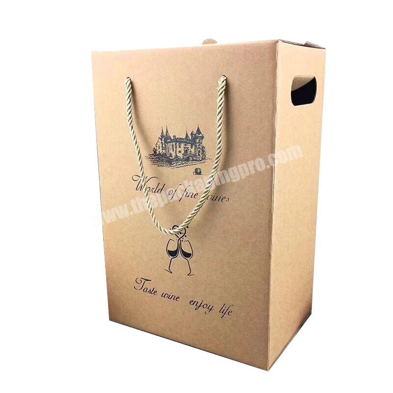 Customized logo acceptable hardcover champagne flute gift box corrugated wine gift boxes