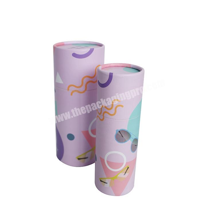 Eco-friendly Biodegradable Paper Round Paper Box Pink Kraft Round Tube Packaging for Tea