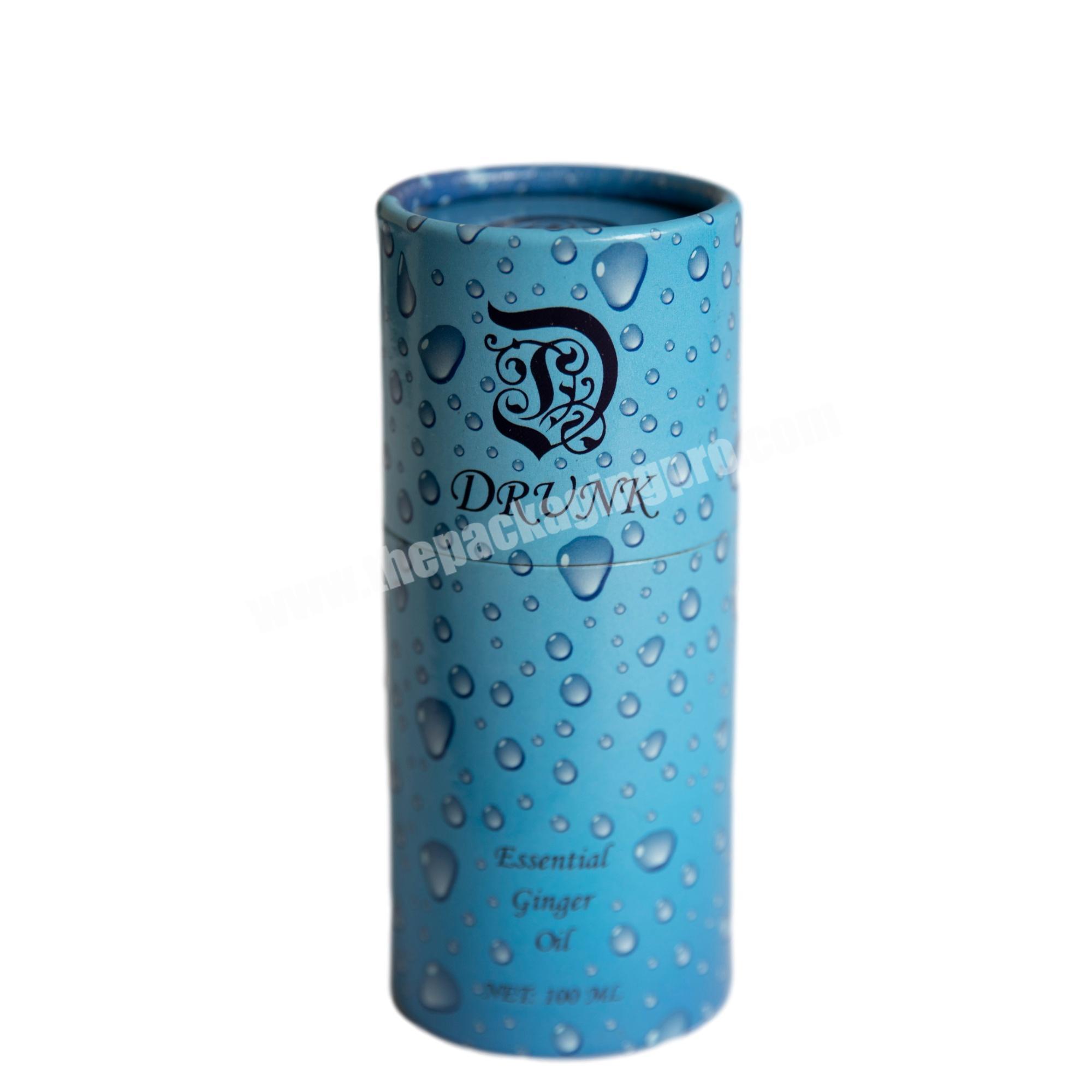 Eco-friendly Custom Blue Kraft Paper Tube Packaging Box Round Packaging Paper Box for Cosmetic Packaging
