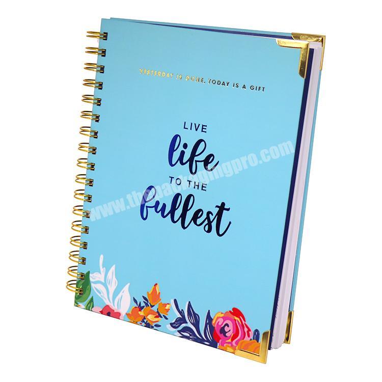 Free Sample 2022 Hardcover A5 Spiral Paper Note Book Diary Journal