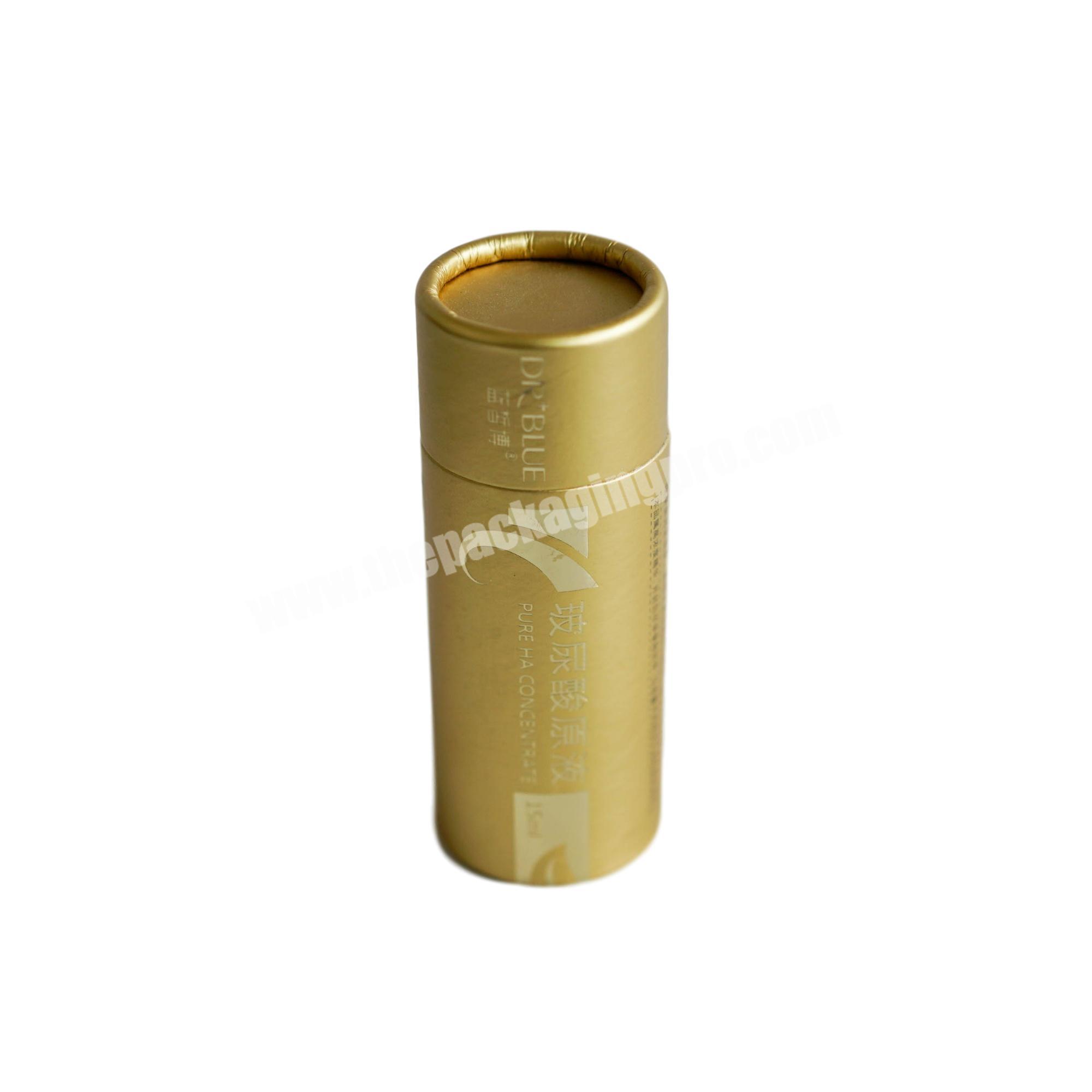 High Quality Custom Logo Printing Gold color Round Cosmetic Packaging Tube Paper for Lip Balm