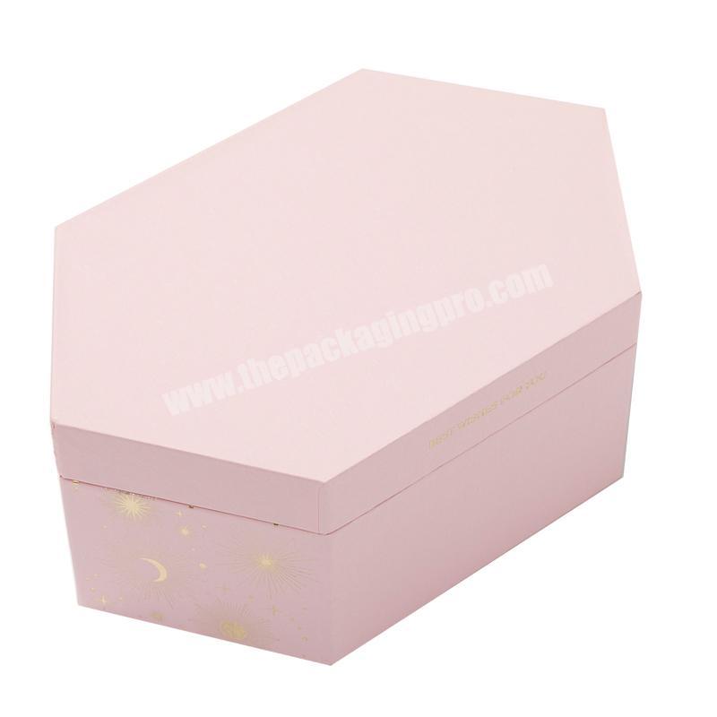 High-end hexagon packaging paper box for gift packaging