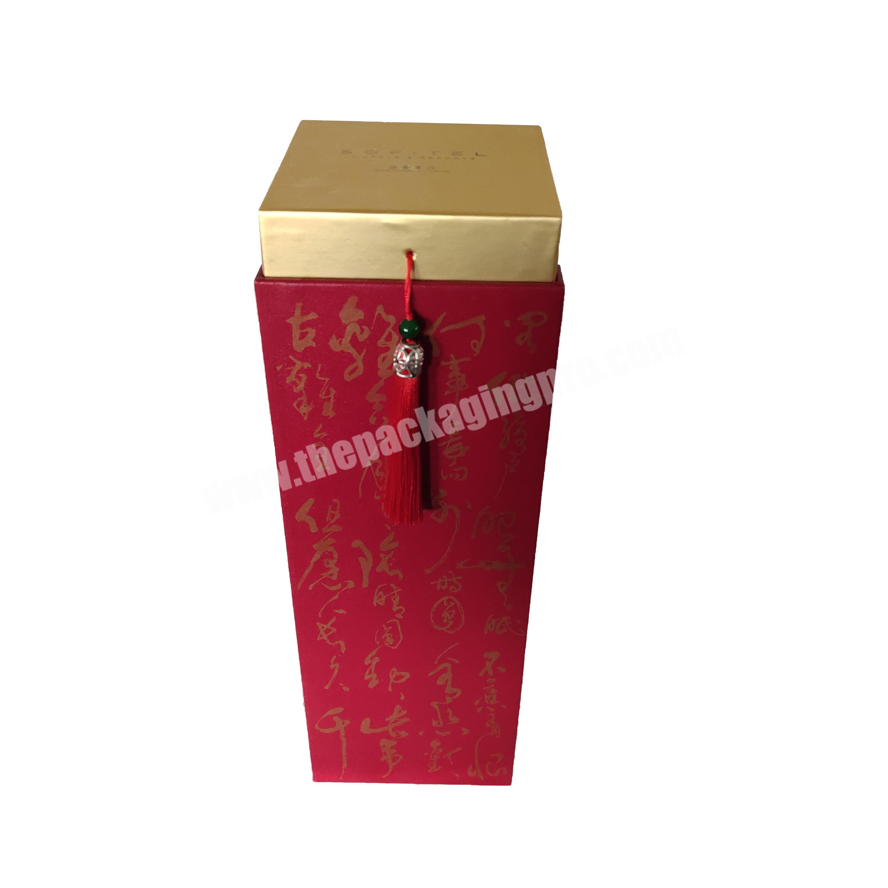 Luxury wine gift box beautiful and premium unique gift wine box with Chinese traditional accessories factory