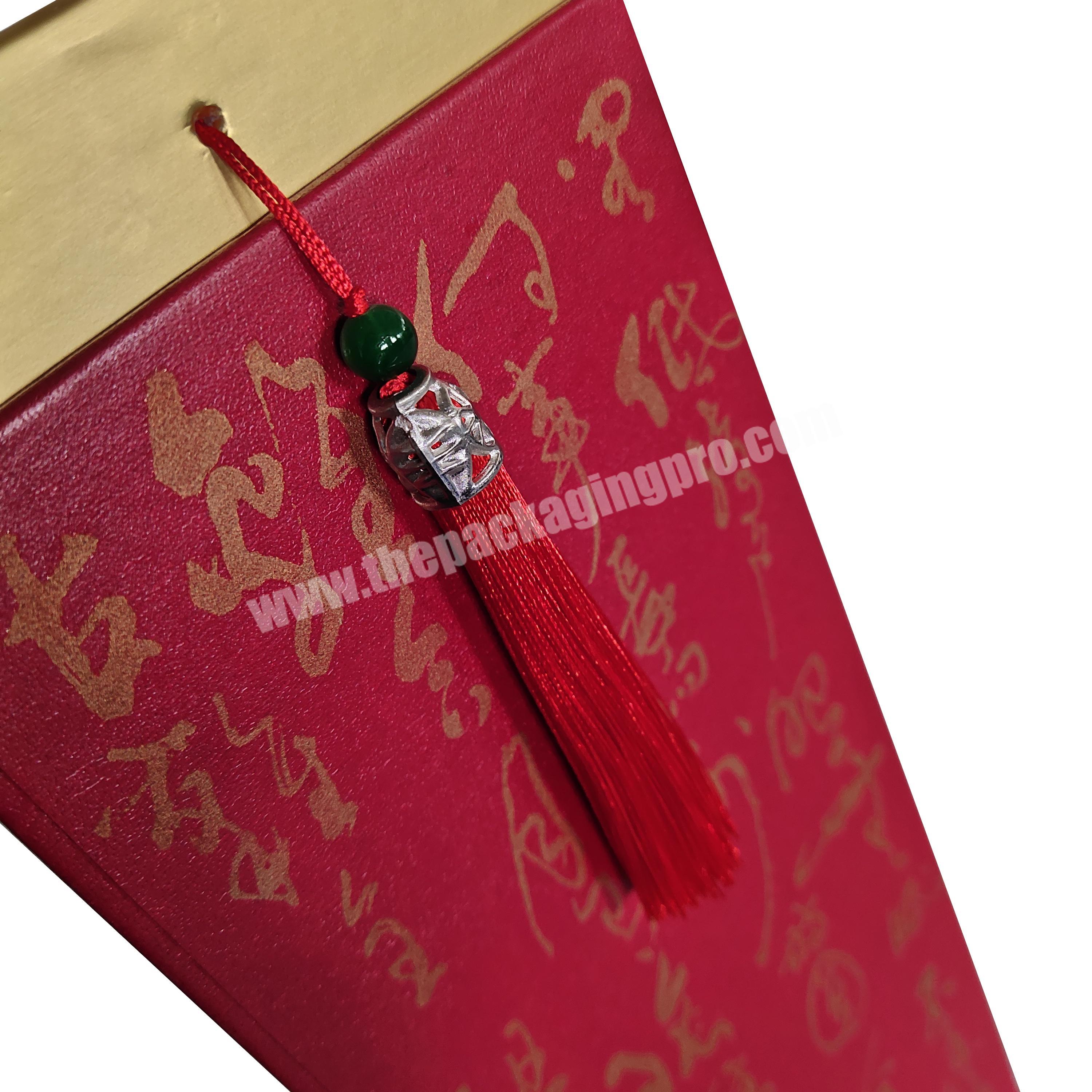 custom Luxury wine gift box beautiful and premium unique gift wine box with Chinese traditional accessories 