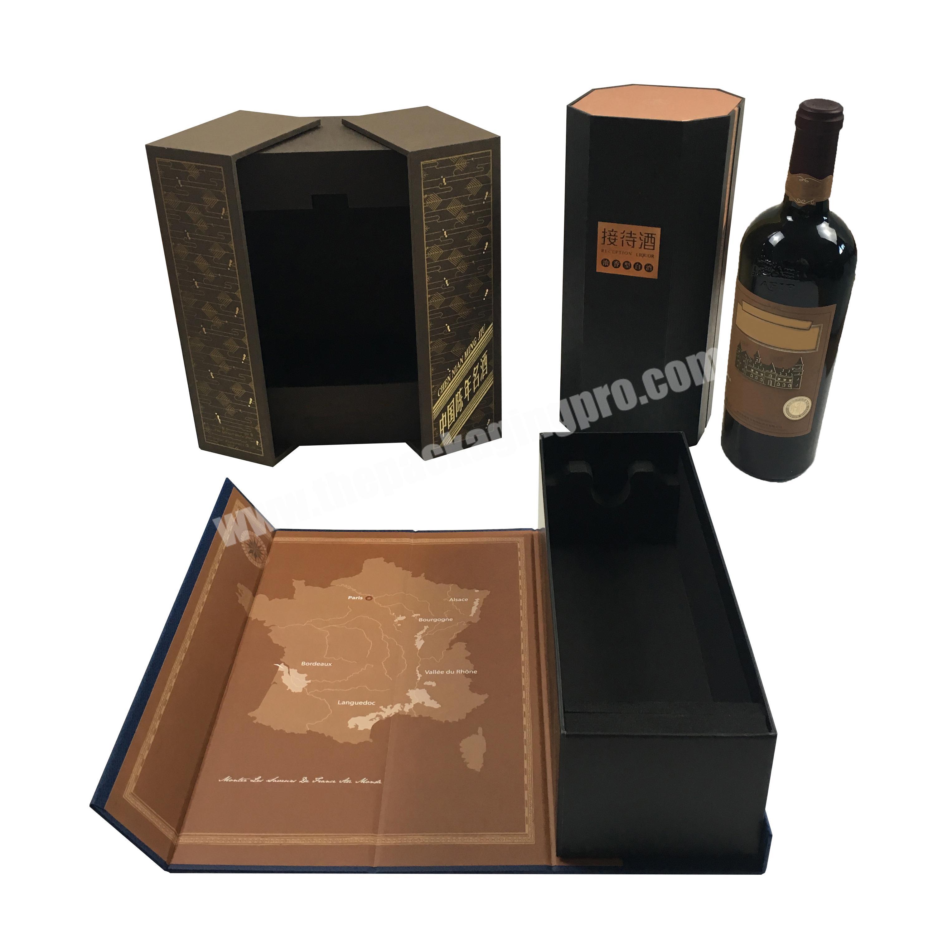 Luxury wine gift box custom logo and design wine packaging box factory