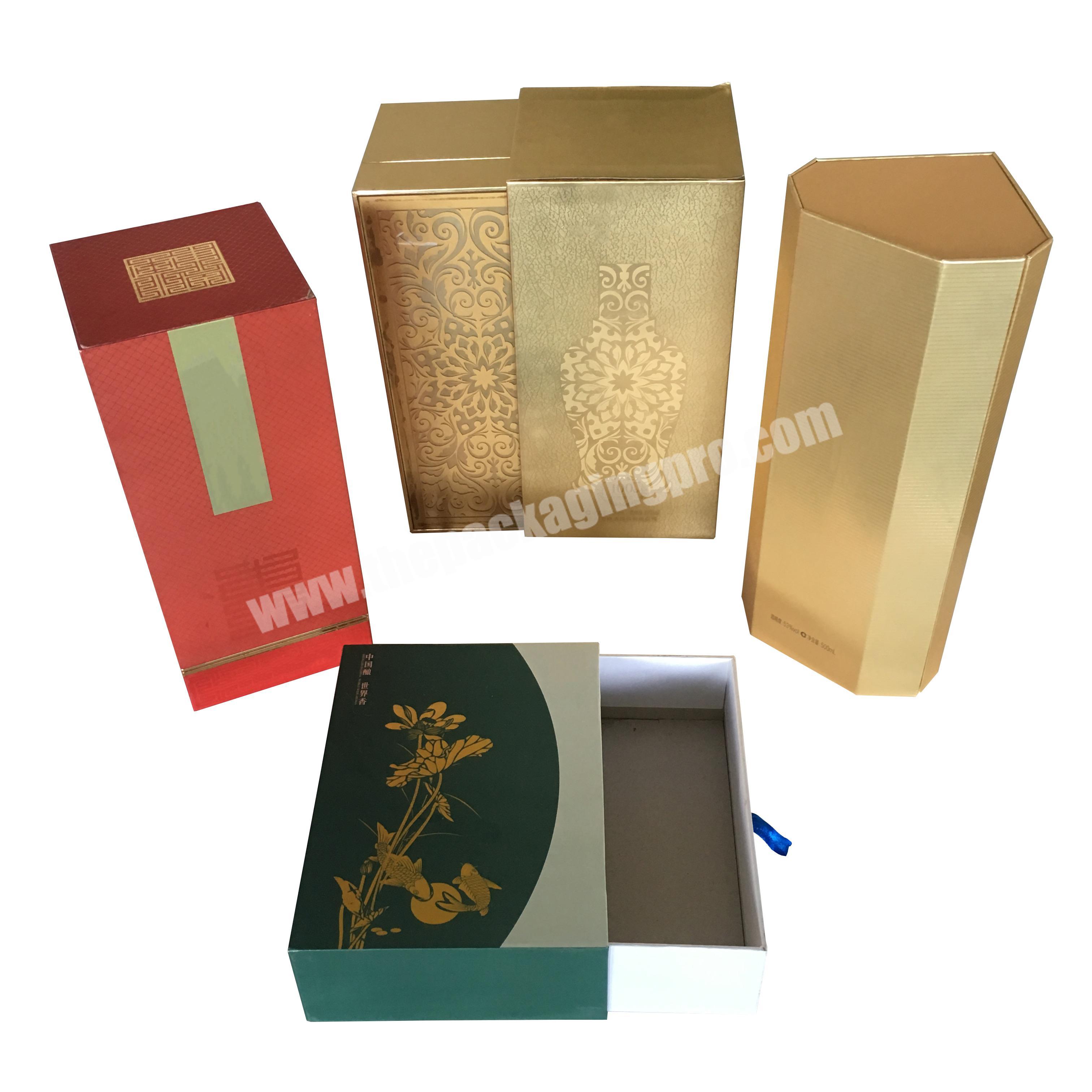 Luxury wine gift box custom logo and design wine packaging box manufacturer