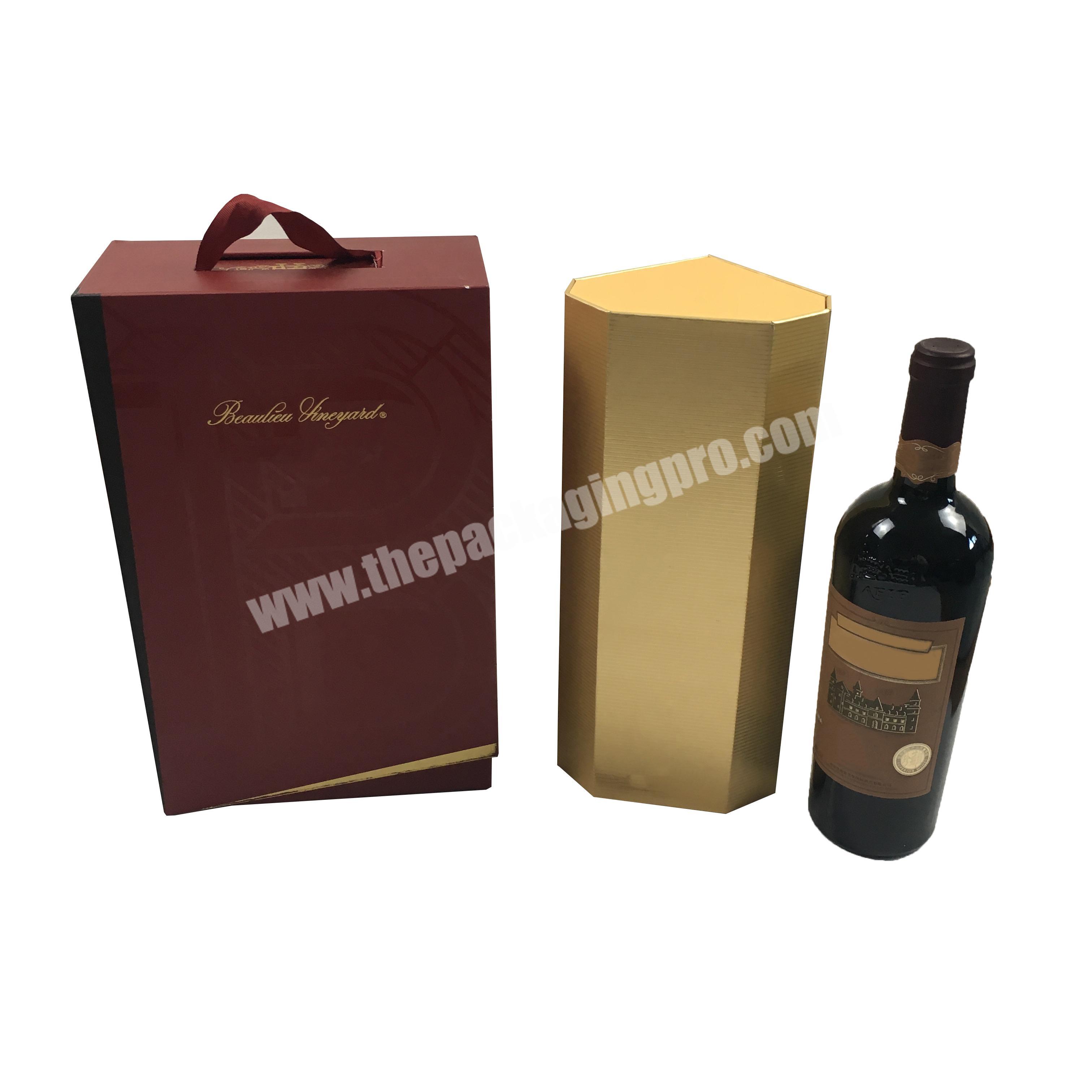 Luxury wine gift box custom logo and design wine packaging box