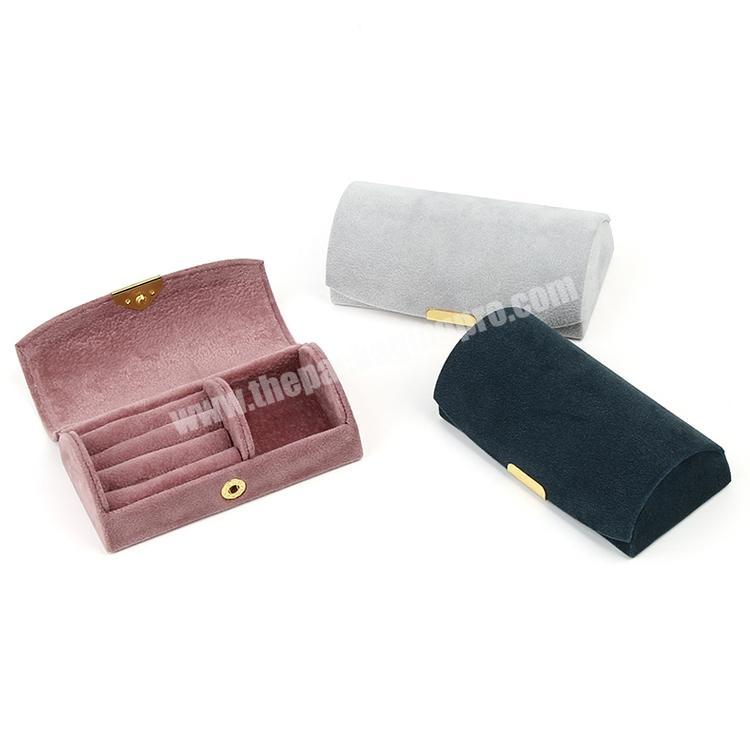 personalize New Arrival Portable Travel Velvet Luxury Organizer Boxes For Jewelry Packing Gift Boxes For Ring