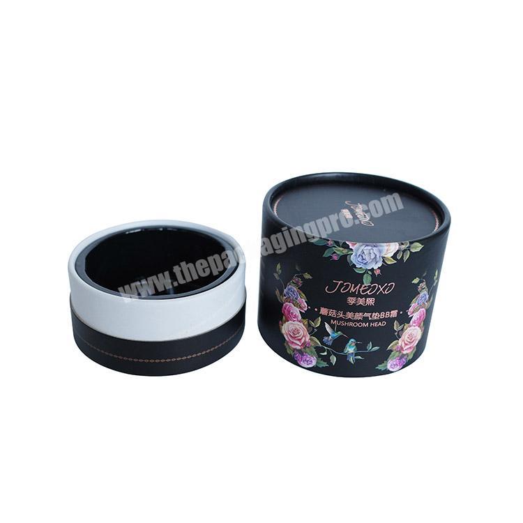 New Custom Designs Black Paperboard Gift Package Cosmetic Paper Box with Flower Pattern