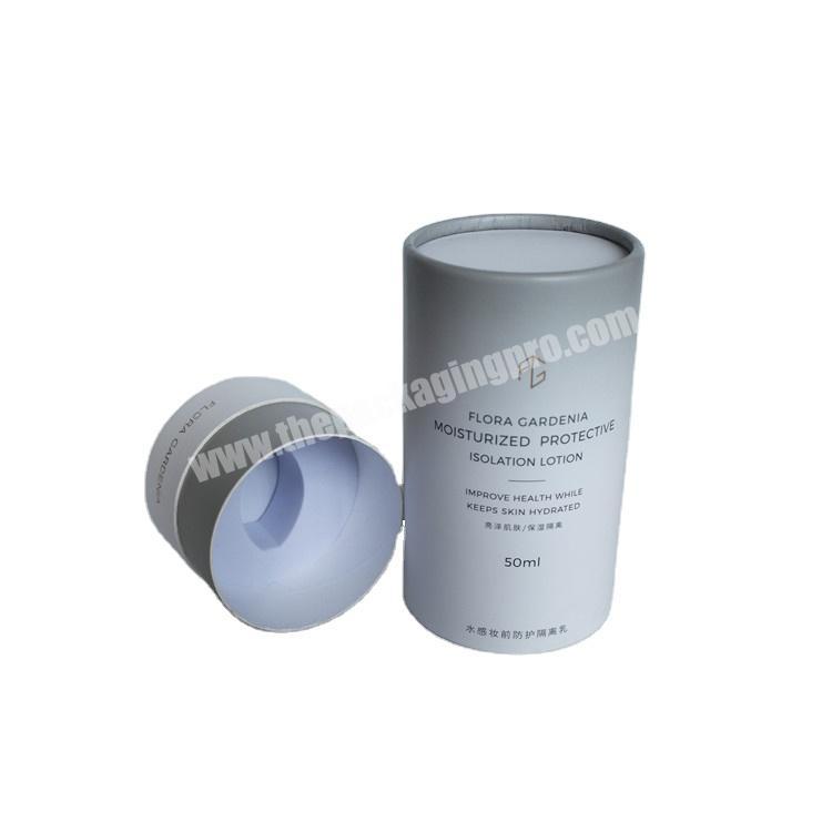 Paper Tube Box High Quality White Gray Round Packing Container with Logo Printing for Isolation milk packaging