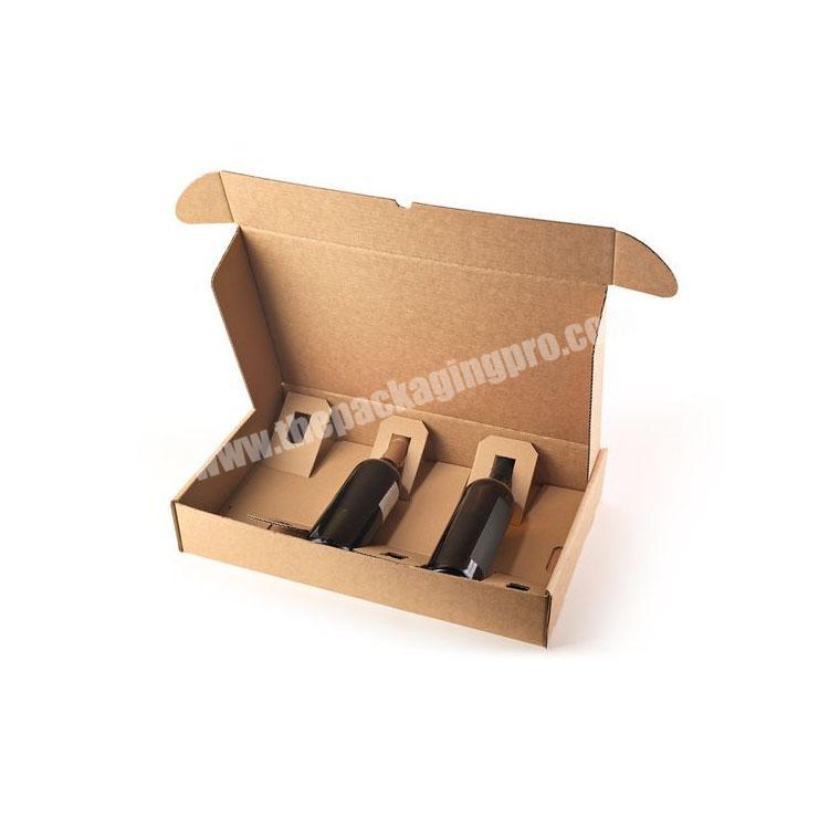 personalize Recyclable custom bottle insert Kraft paper mailer packing cardboard shipping boxes wine shipping box