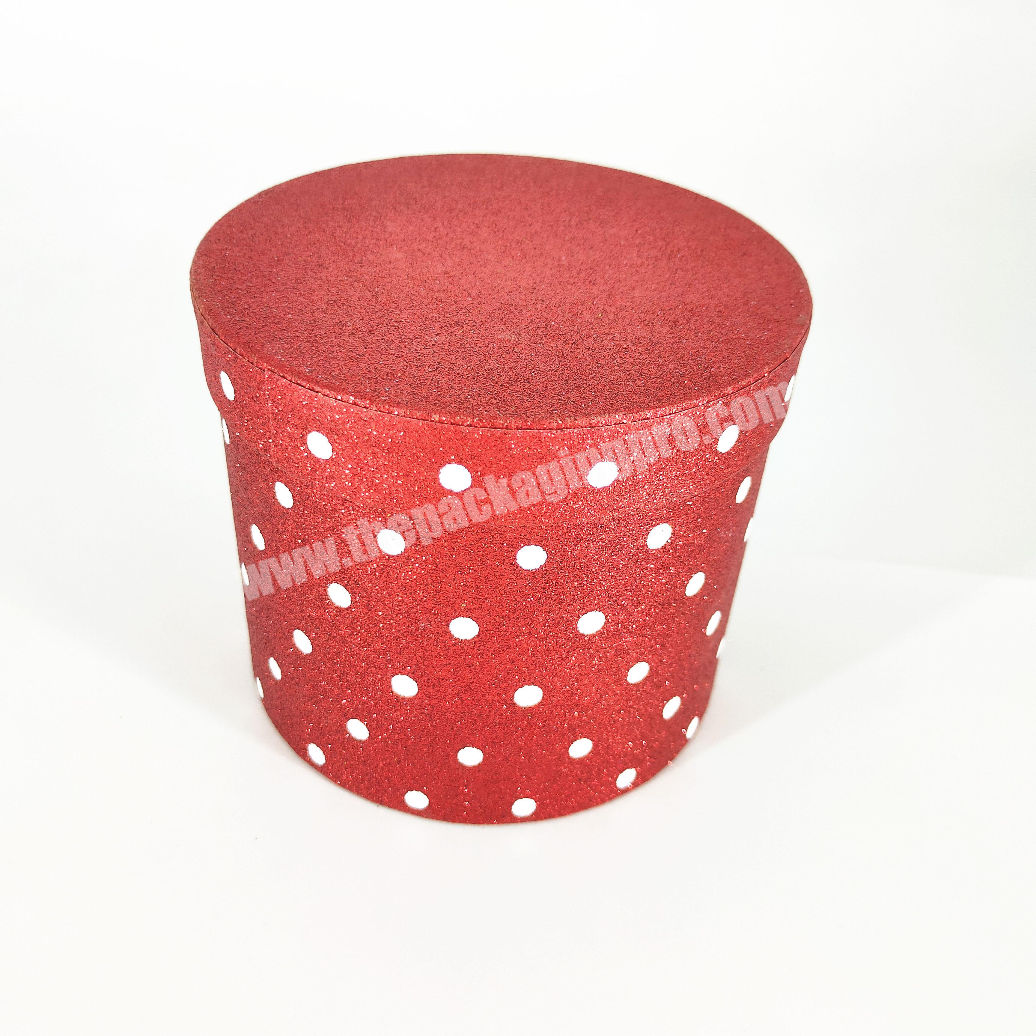 Red round box cylinder box UV dot Chirstmes gift package paper boxes