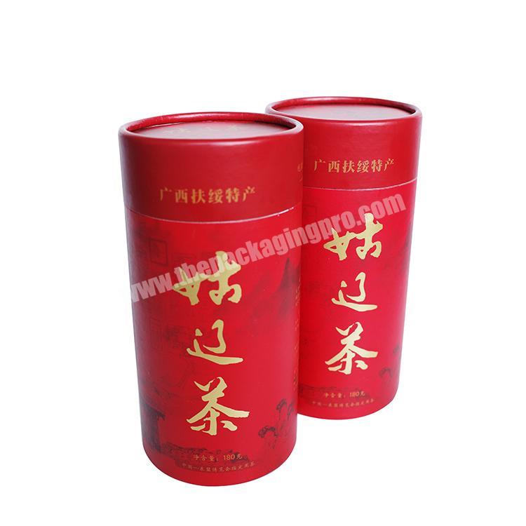 Small Unique Food Grade Recycle Red Craft Paper Tea Tube Box Packaging
