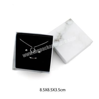 personalize Wholesale Paper Jewelry Packaging Box Marble Style Necklace Gift Paper Box