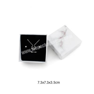 custom Wholesale Paper Jewelry Packaging Box Marble Style Necklace Gift Paper Box 