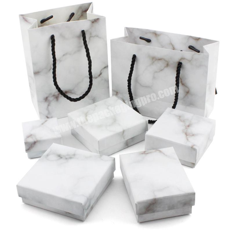 Wholesale Paper Jewelry Packaging Box Marble Style Necklace Gift Paper Box wholesaler