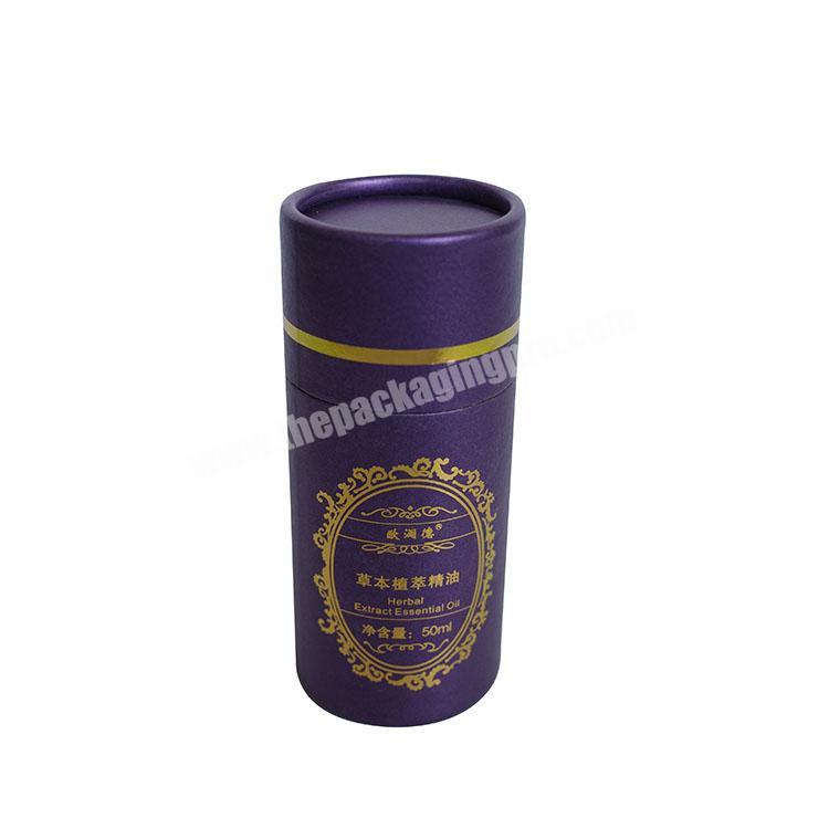 Wholesale Purple Hot Stamp Cylinder Round Paperboard Cardboard Gift Paper Box