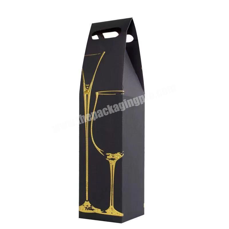 Wholesale custom exquisite single wine bottle packaging gift paper box corrugated wine gift boxes factory