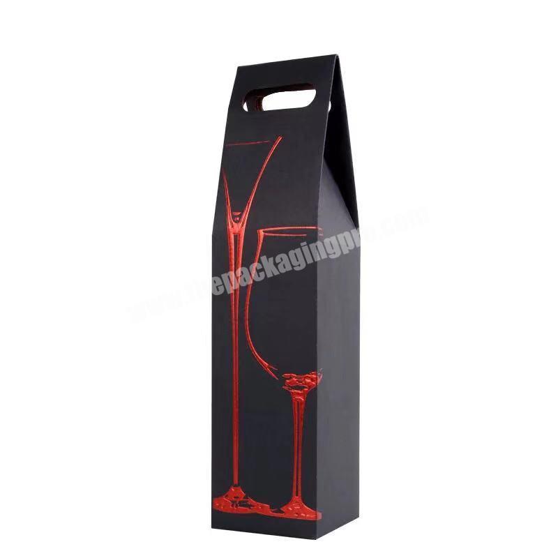 Wholesale custom exquisite single wine bottle packaging gift paper box corrugated wine gift boxes
