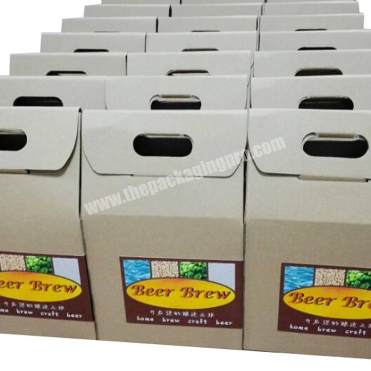 custom kraft corrugated wine gift boxes three window cardboard compartment paper box factory