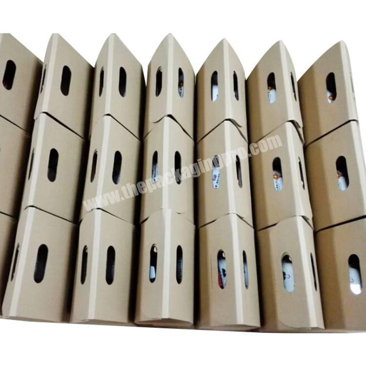 custom kraft corrugated wine gift boxes three window cardboard compartment paper box manufacturer
